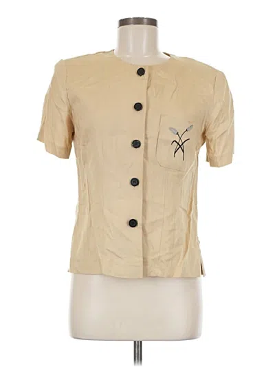 Pre-owned Sheri Martin New York Woman Short Sleeve Blouse In Brown