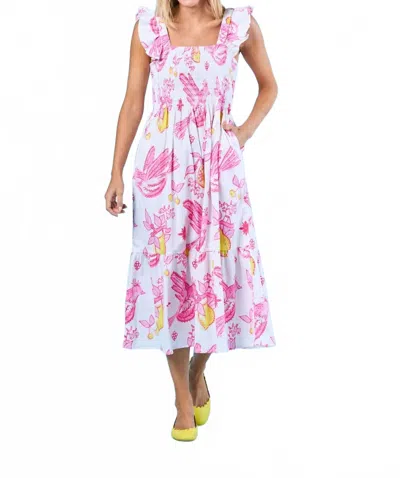 Sheridan French Charlotte Midi Dress In Garden Songbird In Multi