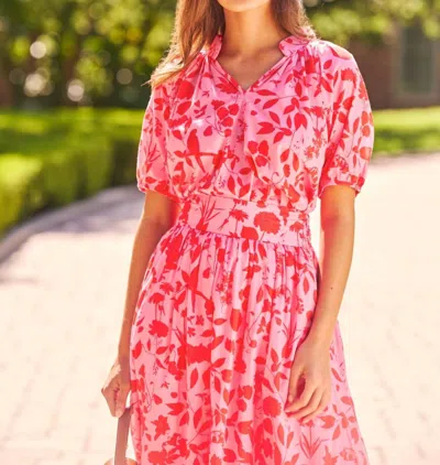 Sheridan French Dana Blouse In Raspberry Wildflower