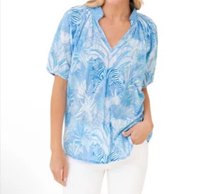 Sheridan French Dana Zebra Blouse In Blue