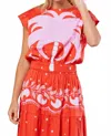 Sheridan French Gardenia Blouse In Sangria In Red