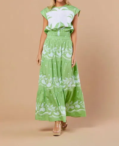 Sheridan French Gardenia Skirt & Top In Celedon Palmetto