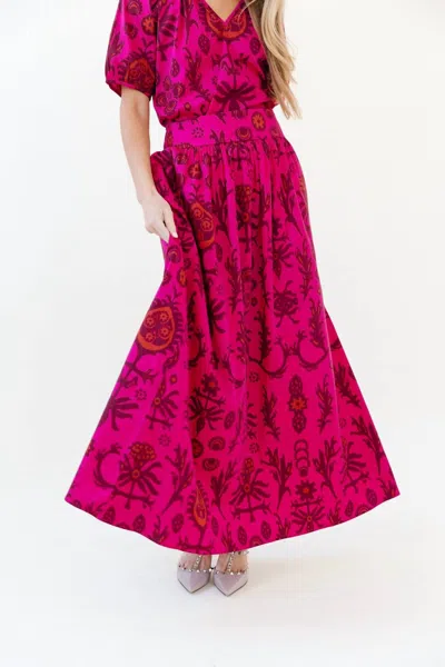 Sheridan French Lillian Skirt In Raspberry Floral In Multi