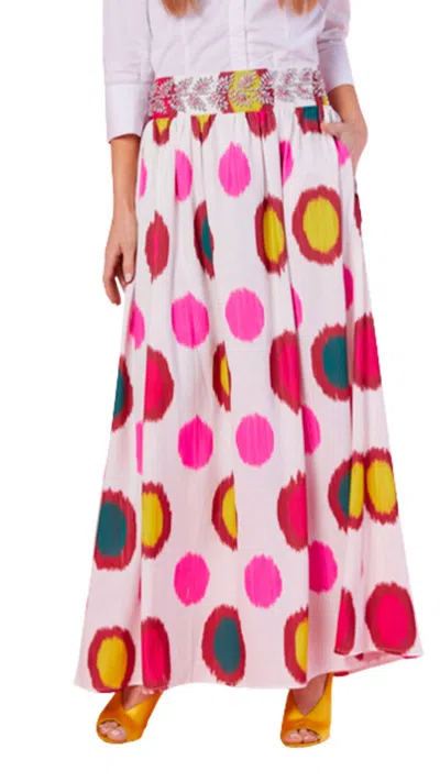 Sheridan French Lillian Skirt In White Pink