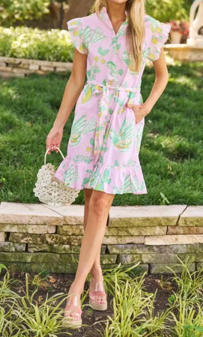 Sheridan French Miller Dress In Blushing Songbird In Green