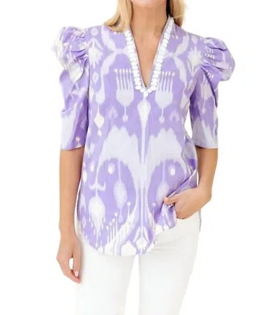 Sheridan French Natalie Blouse In Wisteria Ikat In Multi