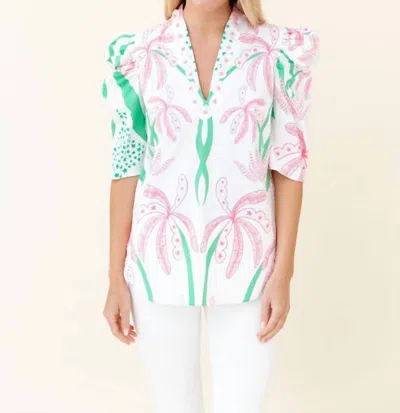 Sheridan French Natalie Blouse In Worth Avenue Palm