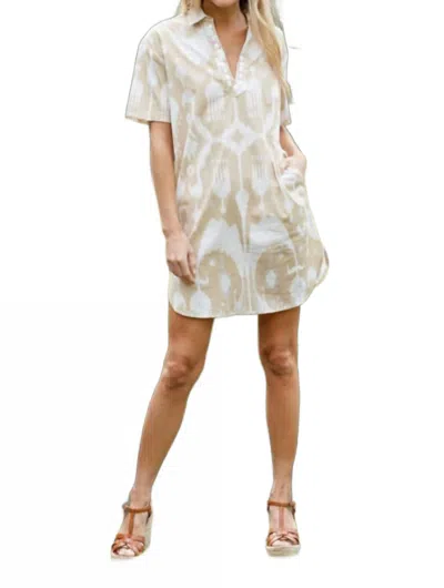 Sheridan French Rhodes Dress In Taupe Ikat In Multi