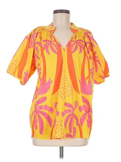 Sheridan French Short Sleeve Blouse In Yellow