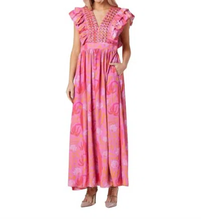 Sheridan French Stacey Dress In Fuchsia Botanical In Pink