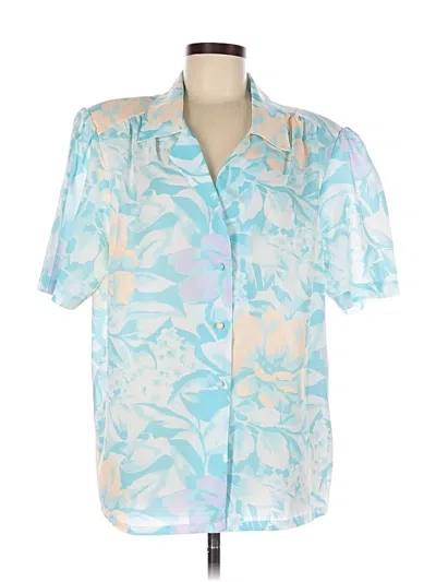 Pre-owned Sheridan Square Short Sleeve Blouse In Blue