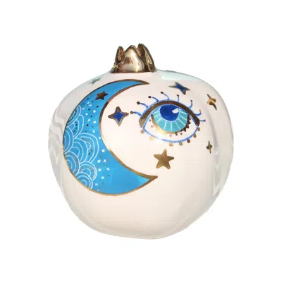 Sherie Boutik Blue Crecent & Eye Celestial Pomegranate M Decoration In Multi