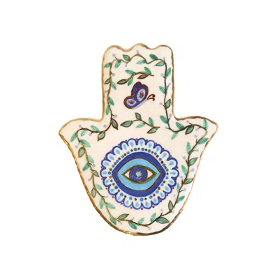 Sherie Boutik Blue Eye Garden Khamsa Ceramic Wall Décor