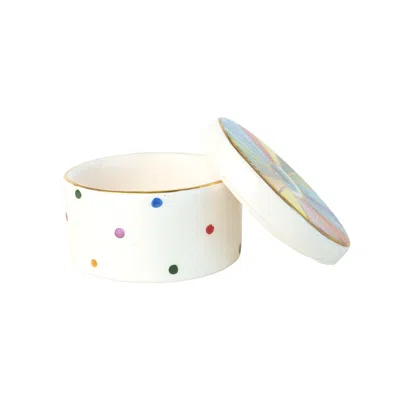 Sherie Boutik Ceramic Container Rainbow Eye Art In Multi