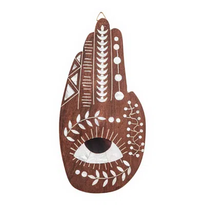 Sherie Boutik Ghalia Khamsa Eye Mother Of Pearl Marquetry Wall Décor
