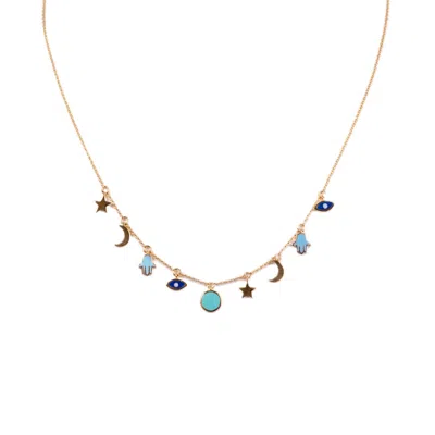 Sherie Boutik Women's Mystic Eye Enamel Charm Necklace