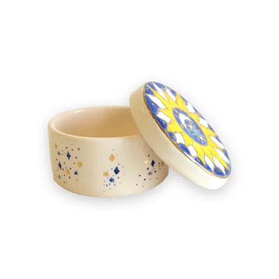 Sherie Boutik Yellow Sun Storage Box In Multi