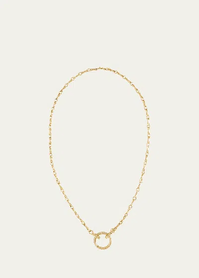 Sherman Field, 1967 18k Yellow Gold Small Link Chain Necklace With Diamond Key Ring