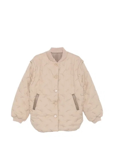 Sherpa Gang Knots Quilted Jacket In Brown
