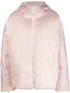 Sherpa Shuoy Hooded Puffer Jacket In Pink