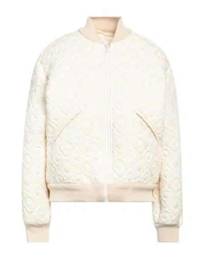 Sherpa Woman Jacket Ivory Size 3 Polyester In White