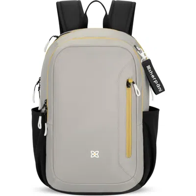 Sherpani Getaway  Rfid Protection Laptop Backpack, 22l, Fits 15'' Laptop, Wasabi Stone In Gray