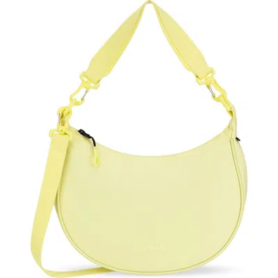 Sherpani Mina Medium Lightweight Half Moon Crossbody In Yellow