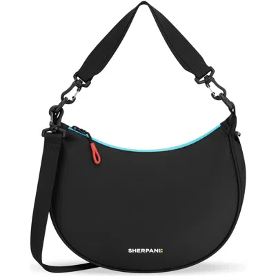 Sherpani Mina Medium Lightweight Half Moon Crossbody In Black