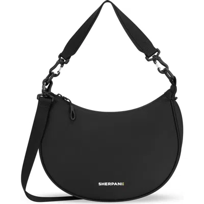 Sherpani Mina Medium Lightweight Half Moon Crossbody In Black