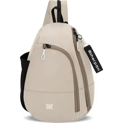 Sherpani Wayfarer, Small Convertible Sling Backpack, 8l Travel Bag, Shoulder Sling Purse, Travel Gif In Neutral