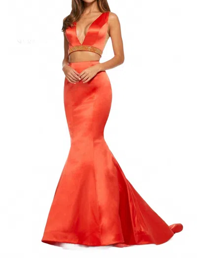Sherri Hill 2-piece Mermaid Formal Dress In Orange