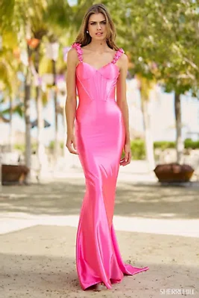 Pre-owned Sherri Hill 56090 Evening Dress Lowest Price Guarantee Authentic In Red