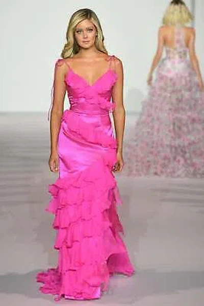Pre-owned Sherri Hill 56394 Evening Dress Lowest Price Guarantee Authentic In Bright Pink