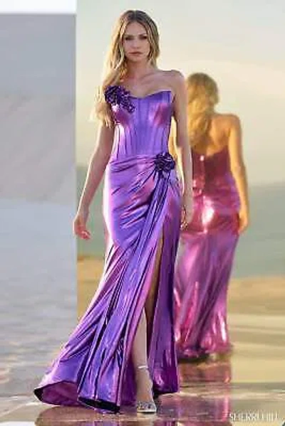 Pre-owned Sherri Hill 56839 Evening Dress Lowest Price Guarantee Authentic In Emerald