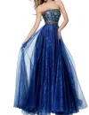 Sherri Hill A-line Prom Dress In Navy In Blue
