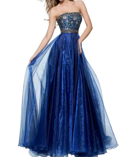 Sherri Hill A-line Prom Dress In Navy In Blue