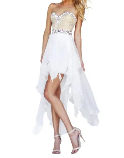 Sherri Hill Beaded Bodice Prom Dress In White