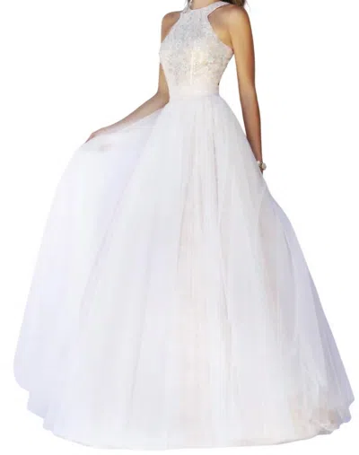 Sherri Hill Beaded Long Prom Dress In Ivory In White