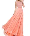 Sherri Hill Chiffon Cap Sleeves Prom Dress In Peach In Pink