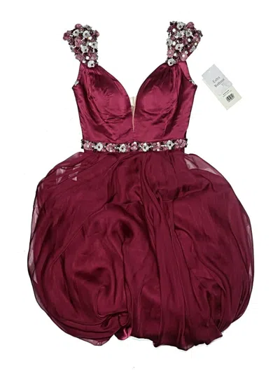 Pre-owned Sherri Hill Cocktail Dress In Burgundy