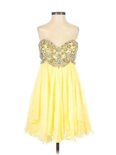 Pre-owned Sherri Hill Cocktail Dress In Yellow