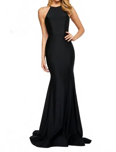 Sherri Hill Elegant Cutout Back Dress In Black