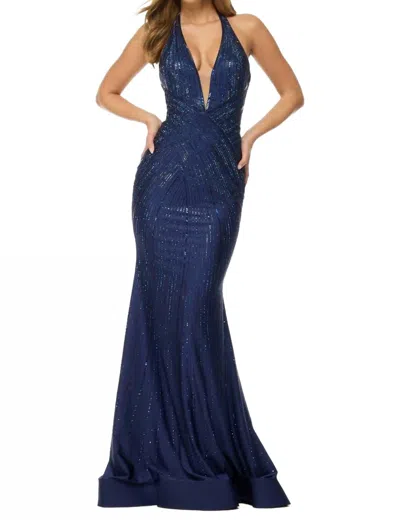 Sherri Hill Ellie Wilde Prom Dress In Navy In Blue