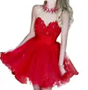 Sherri Hill Embellished Short Prom Dress In Red In Red