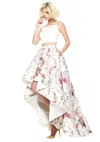 Sherri Hill Floral Print Prom Dress In Ivory/print In Multi