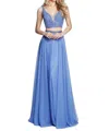 Sherri Hill Full-length V-neck Prom Dress In Periwinkle In Blue