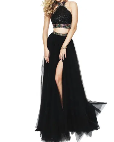 Sherri Hill High Halter Neck Prom Dress In Black