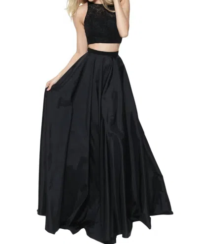 Sherri Hill High-neck Prom Dress In Black