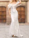 Sherri Hill Leaf Lace Maxi Dress In White In White