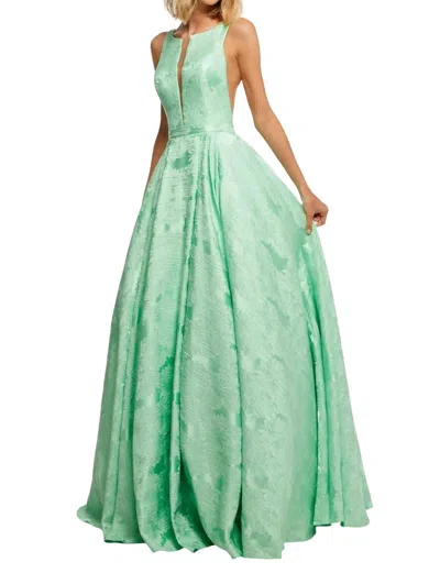Sherri Hill Mikado Embroidered Wedding Dress In Green
